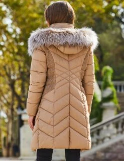 Faux Fur Padded Shawl Collar Puffer Coat -Cyberjammies Store faux fur padded shawl collar puffer coat 7