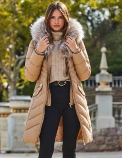 Faux Fur Padded Shawl Collar Puffer Coat -Cyberjammies Store faux fur padded shawl collar puffer coat 9