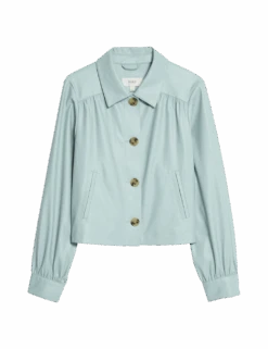 Faux Leather Cropped Jacket -Cyberjammies Store faux leather cropped jacket