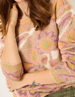 Floral Crew Neck Jumper With Wool -Cyberjammies Store floral crew neck jumper with wool 5