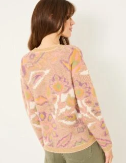 Floral Crew Neck Jumper With Wool -Cyberjammies Store floral crew neck jumper with wool 6