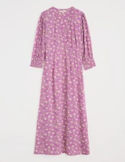 Floral V-Neck Blouson Sleeve Midaxi Waisted Dress 15 Floral V-Neck Blouson Sleeve Midaxi Waisted Dress -Cyberjammies Store floral v neck blouson sleeve midaxi waisted dress 7