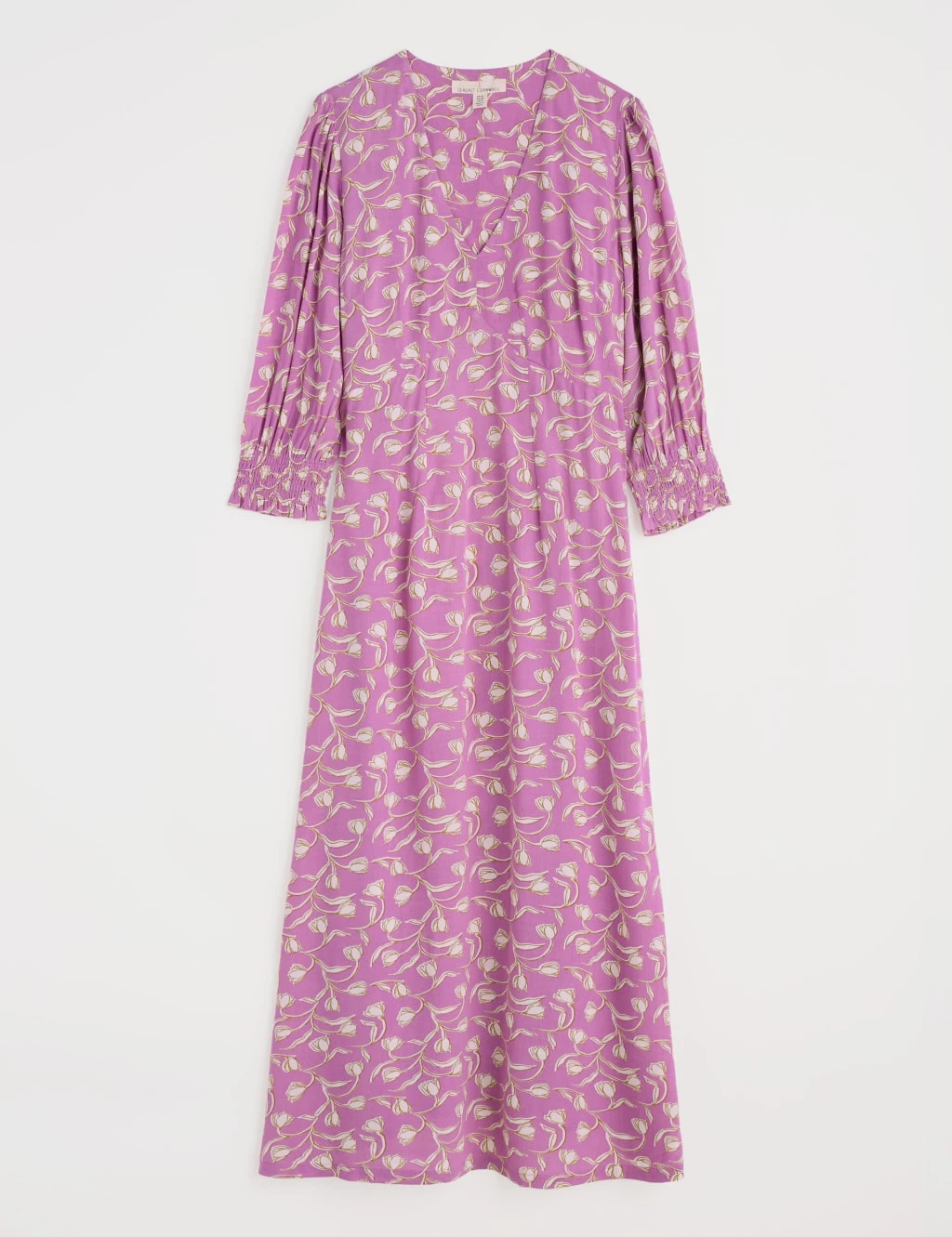 Floral V-Neck Blouson Sleeve Midaxi Waisted Dress 8 Floral V-Neck Blouson Sleeve Midaxi Waisted Dress - Image 8