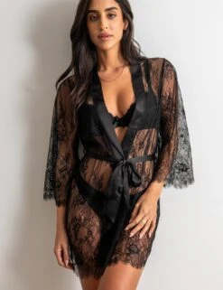Pour Moi For Your Eyes Only Floral Lace Short Robe -Cyberjammies Store for your eyes only floral lace short robe 6