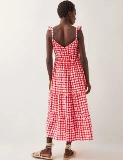 MONSOON Geometric V-Neck Tiered Midi Beach Dress -Cyberjammies Store geometric v neck tiered midi beach dress 5