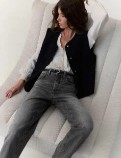 Girlfriend Mid Rise Turn Up Jeans With Lyocell -Cyberjammies Store girlfriend mid rise turn up jeans with lyocell 11