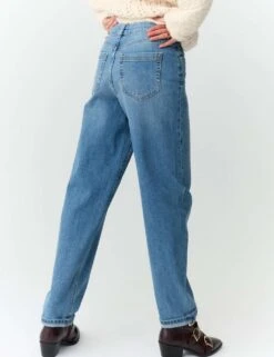 Girlfriend Mid Rise Turn Up Jeans With Lyocell -Cyberjammies Store girlfriend mid rise turn up jeans with lyocell 12
