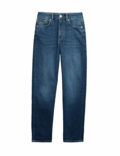 Girlfriend Mid Rise Turn Up Jeans With Lyocell -Cyberjammies Store girlfriend mid rise turn up jeans with lyocell
