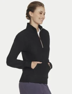 Skechers Go Luxe Ribbed Half Zip Sweatshirt -Cyberjammies Store go luxe ribbed half zip sweatshirt 5