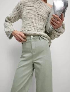 High Waisted Wide Leg Ankle Grazer Jeans -Cyberjammies Store high waist wide leg jeans 5