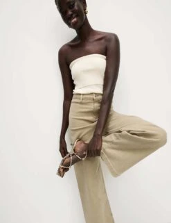 High Waisted Wide Leg Ankle Grazer Jeans -Cyberjammies Store high waist wide leg jeans 7