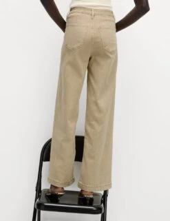 High Waisted Wide Leg Ankle Grazer Jeans -Cyberjammies Store high waist wide leg jeans 9