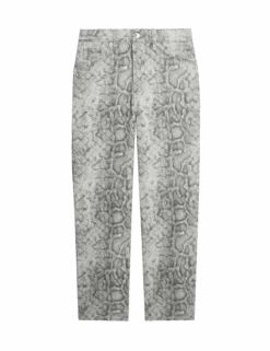 High Waisted Animal Straight Leg Jeans -Cyberjammies Store high waisted animal straight leg jeans