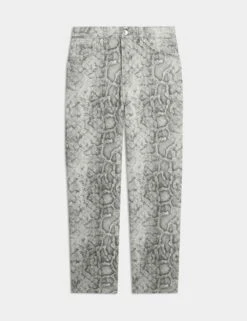 High Waisted Animal Straight Leg Jeans -Cyberjammies Store high waisted animal straight leg jeans 5