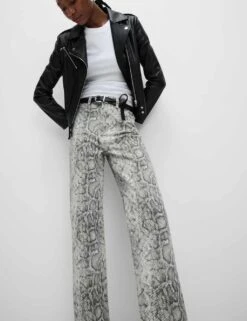 High Waisted Animal Straight Leg Jeans -Cyberjammies Store high waisted animal straight leg jeans 8