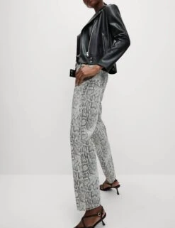 High Waisted Animal Straight Leg Jeans -Cyberjammies Store high waisted animal straight leg jeans 9