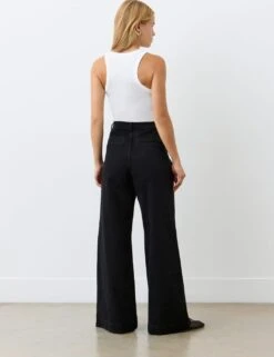 High Waisted Button Front Wide Leg Jeans -Cyberjammies Store high waisted button front wide leg jeans 9