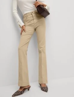 High Waisted Crease Front Slim Flare Jeans 32 High Waisted Crease Front Slim Flare Jeans -Cyberjammies Store high waisted crease front slim flare jeans 11