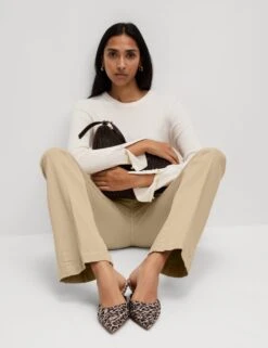 High Waisted Crease Front Slim Flare Jeans 34 High Waisted Crease Front Slim Flare Jeans -Cyberjammies Store high waisted crease front slim flare jeans 13