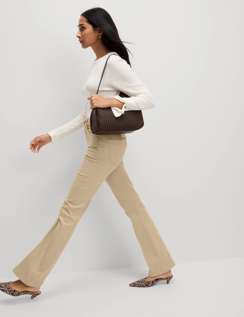 High Waisted Crease Front Slim Flare Jeans 9 High Waisted Crease Front Slim Flare Jeans - Image 9