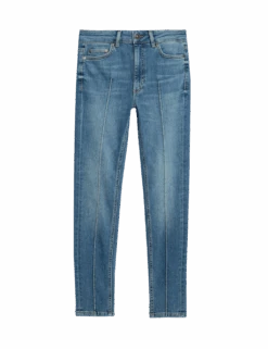 High Waisted Pintuck Skinny Jeans With Lyocell -Cyberjammies Store high waisted pintuck skinny jeans with lyocell