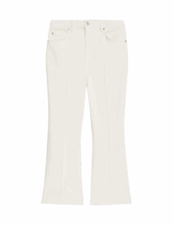 High Waisted Slim Flare Cropped Jeans -Cyberjammies Store high waisted slim flare cropped jeans