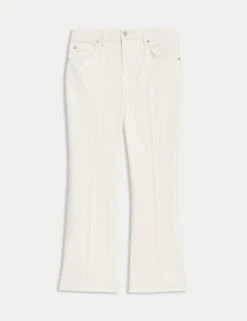 High Waisted Slim Flare Cropped Jeans -Cyberjammies Store high waisted slim flare cropped jeans 5