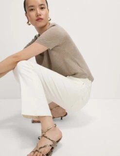 High Waisted Slim Flare Cropped Jeans -Cyberjammies Store high waisted slim flare cropped jeans 8