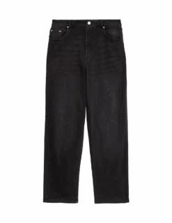 High Waisted Barrel Leg Jeans -Cyberjammies Store high waisted straight leg jeans 2