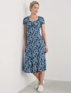 Jersey Floral Midi Waisted Dress 15 Jersey Floral Midi Waisted Dress -Cyberjammies Store jersey floral midi waisted dress 7