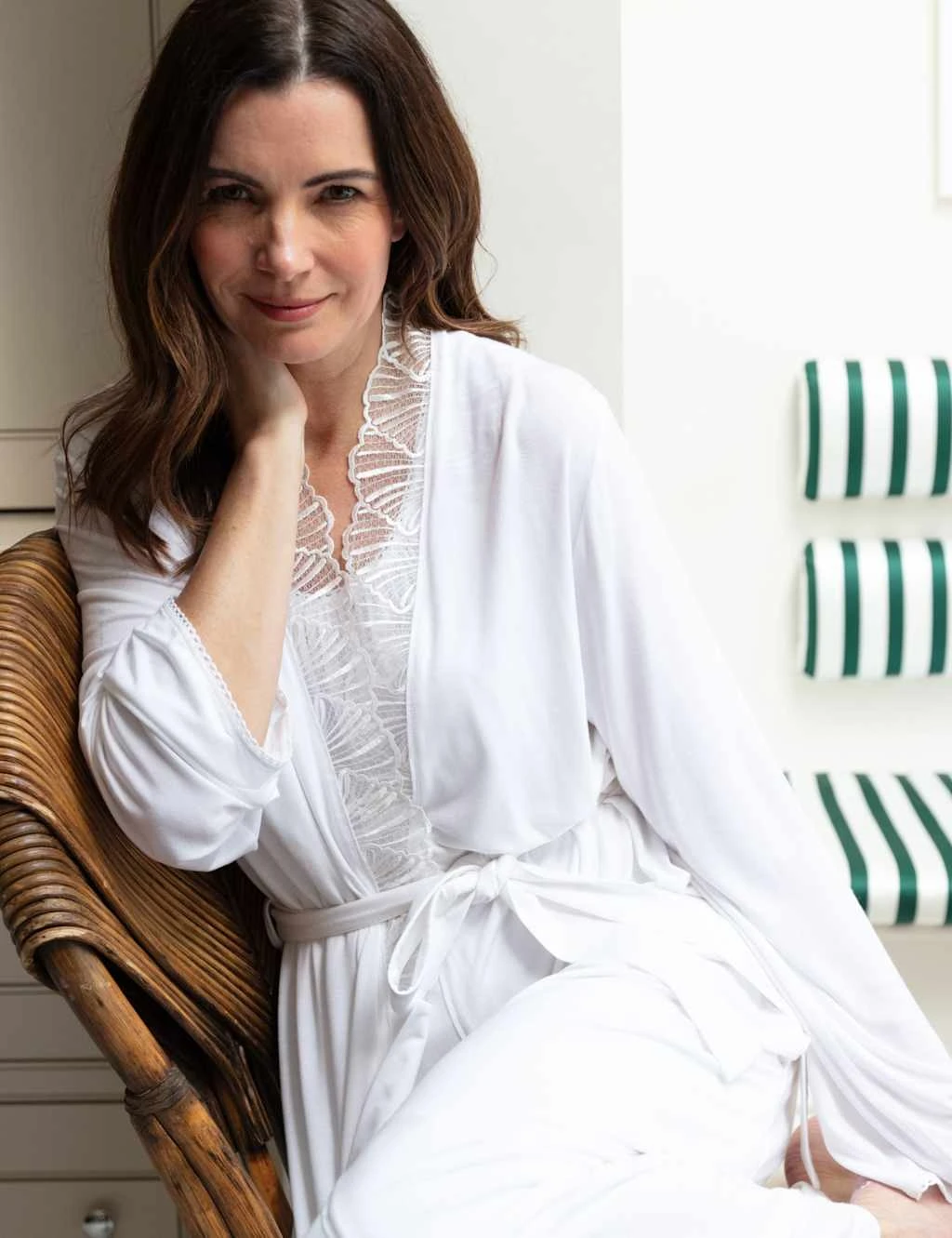 Cyberjammies Jersey Lace Trim Dressing Gown 2 Cyberjammies Jersey Lace Trim Dressing Gown - Image 2