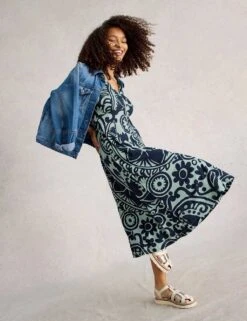 WHITE STUFF Jersey Printed Midi Waisted Dress -Cyberjammies Store jersey printed midi waisted dress 12