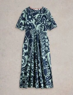 WHITE STUFF Jersey Printed Midi Waisted Dress -Cyberjammies Store jersey printed midi waisted dress 13