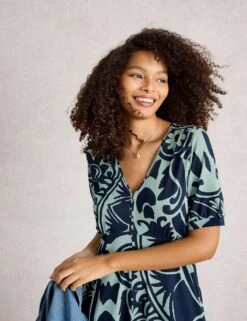 WHITE STUFF Jersey Printed Midi Waisted Dress -Cyberjammies Store jersey printed midi waisted dress 16