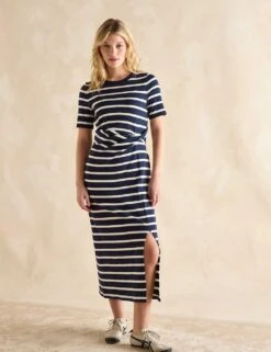 Joules Jersey Striped Midaxi T-Shirt Dress -Cyberjammies Store jersey striped midaxi t shirt dress 11