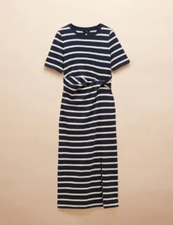 Joules Jersey Striped Midaxi T-Shirt Dress -Cyberjammies Store jersey striped midaxi t shirt dress 6