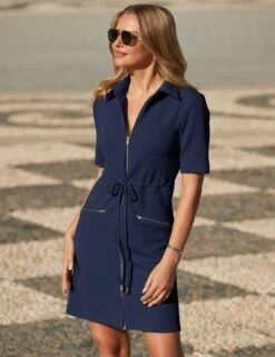 Jersey Zip Up Knee Length Shift Dress -Cyberjammies Store jersey zip up knee length shift dress 9