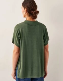 MONSOON Knitted Collared V-Neck Top With Linen -Cyberjammies Store knitted collared v neck top with linen 10