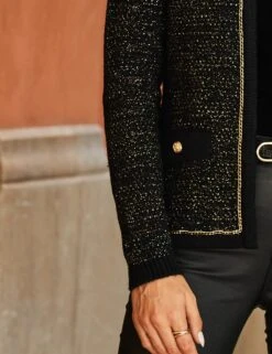 Knitted Metallic Edge To Edge Cardigan -Cyberjammies Store knitted metallic edge to edge cardigan 9