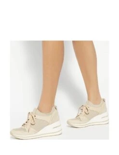 Dune London Lace-Up Wedge Trainers -Cyberjammies Store lace up wedge trainers 6