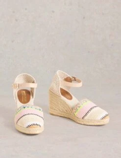 WHITE STUFF Leather Ankle Strap Wedge Espadrilles -Cyberjammies Store leather ankle strap wedge espadrilles 4