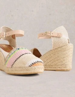 WHITE STUFF Leather Ankle Strap Wedge Espadrilles -Cyberjammies Store leather ankle strap wedge espadrilles 5