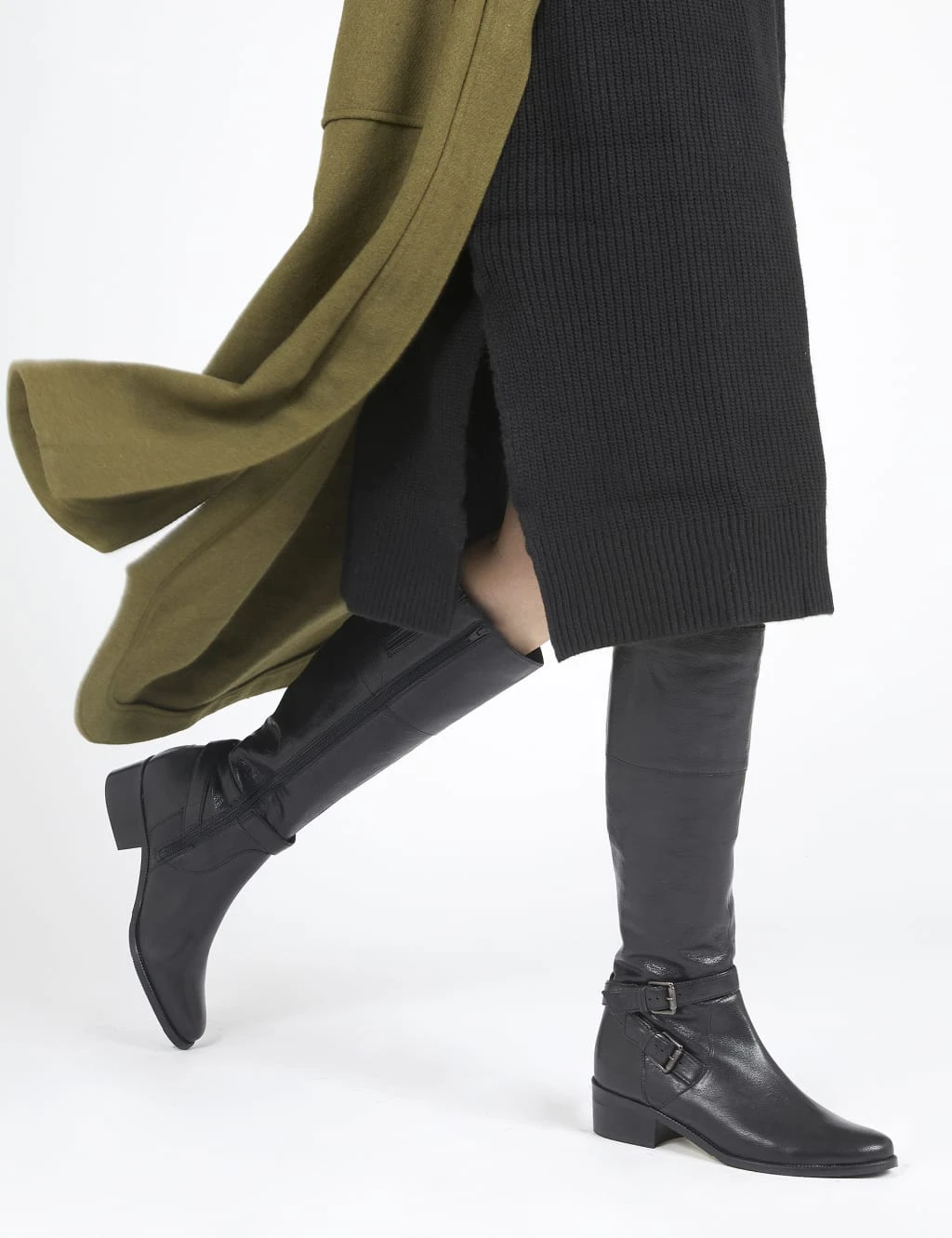 Jones Bootmaker Leather Block Heel Riding Boots 2 Jones Bootmaker Leather Block Heel Riding Boots - Image 2