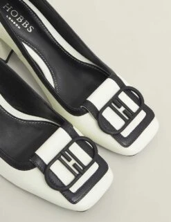 Leather Block Heel Square Toe Court Shoes -Cyberjammies Store leather block heel square toe court shoes 8