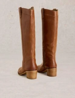 WHITE STUFF Leather Block Heel Western Knee High Boots -Cyberjammies Store leather block heel western knee high boots 5