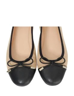 Dune London Leather Bow Flat Ballet Pumps -Cyberjammies Store leather bow flat ballet pumps 5