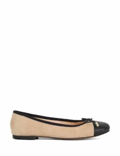 Dune London Leather Bow Flat Ballet Pumps -Cyberjammies Store leather bow flat ballet pumps 9