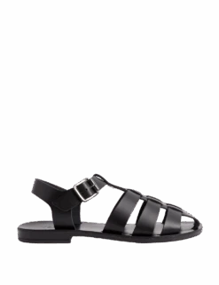 Leather Buckle Ankle Strap Flat Sandal 11 Leather Buckle Ankle Strap Flat Sandal -Cyberjammies Store leather buckle ankle strap flat sandal