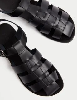 Leather Buckle Ankle Strap Flat Sandal 10 Leather Buckle Ankle Strap Flat Sandal -Cyberjammies Store leather buckle ankle strap flat sandal 3