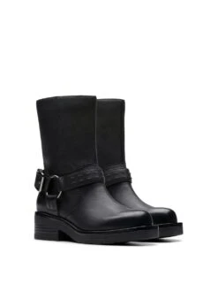 Clarks Leather Buckle Flat Boots -Cyberjammies Store leather buckle flat boots 7